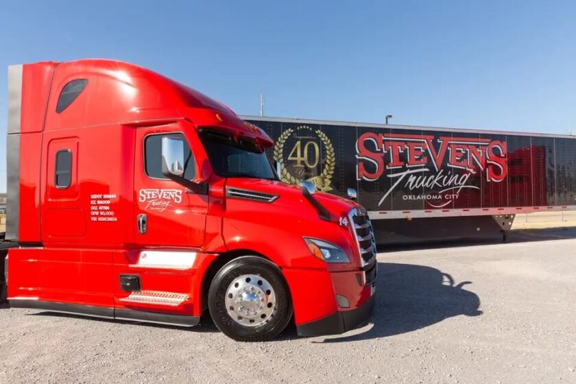 Stevens Trucking trailer and cab